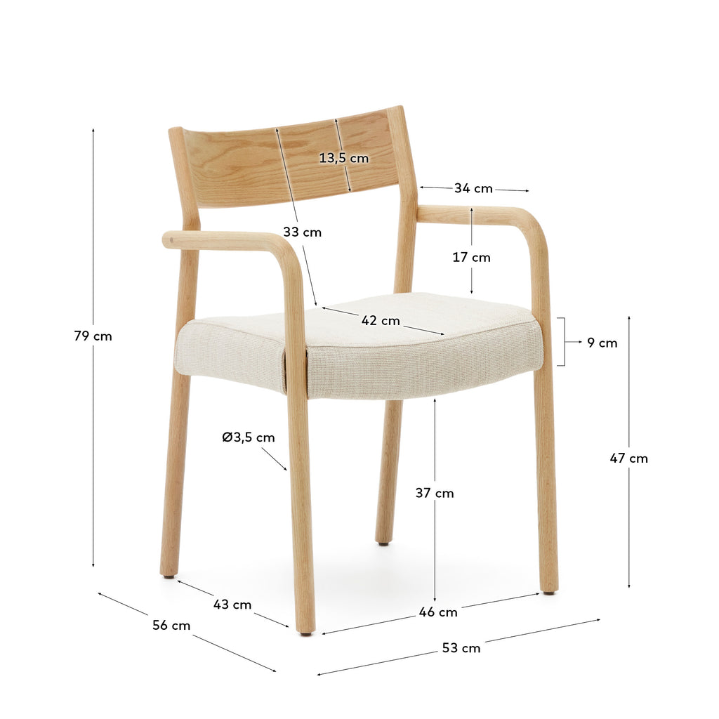 Silla desenfundable Falconera de madera maciza de roble con acabado natural FSC Mix Credit
