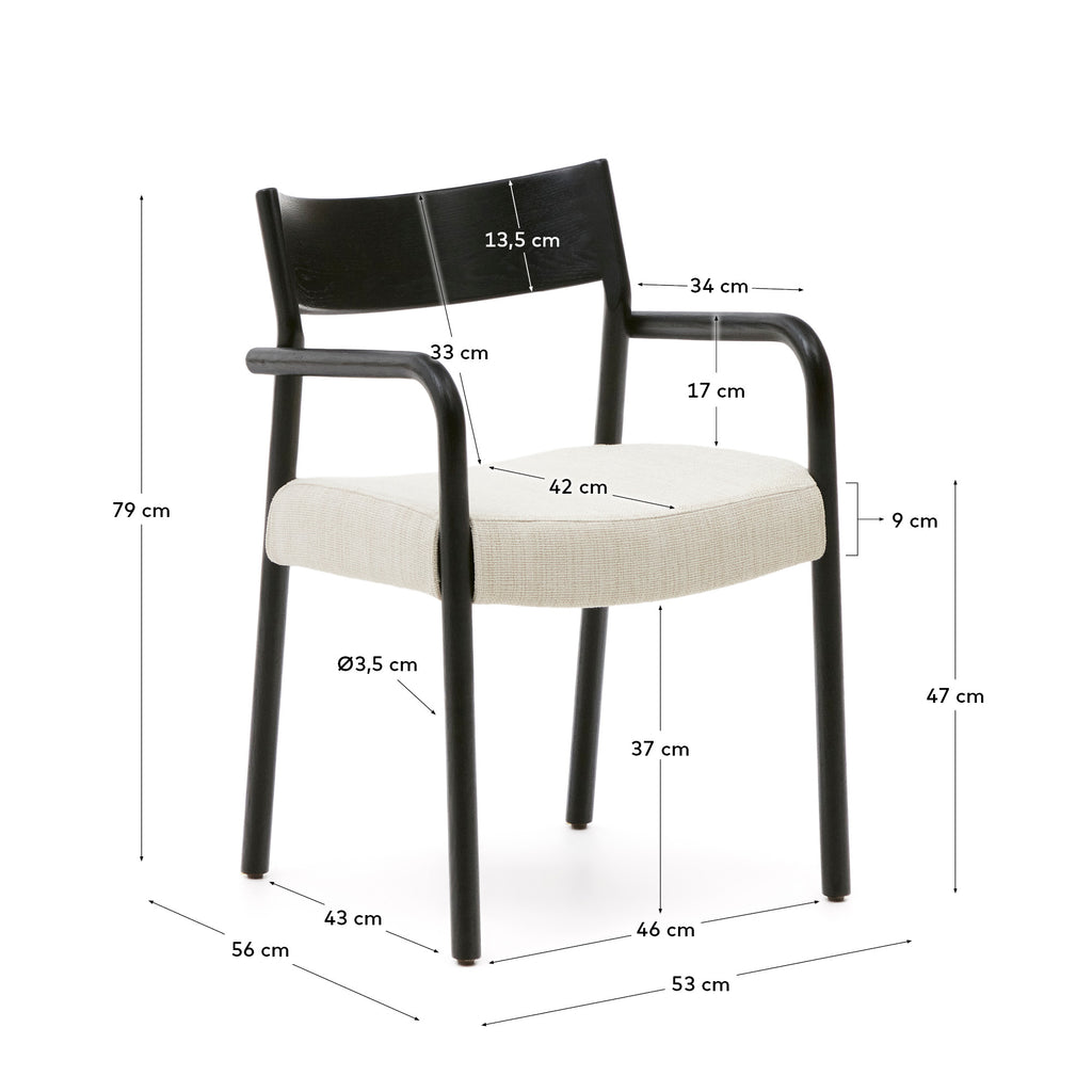 Silla desenfundable Falconera de madera maciza de roble con acabado negro FSC Mix Credit