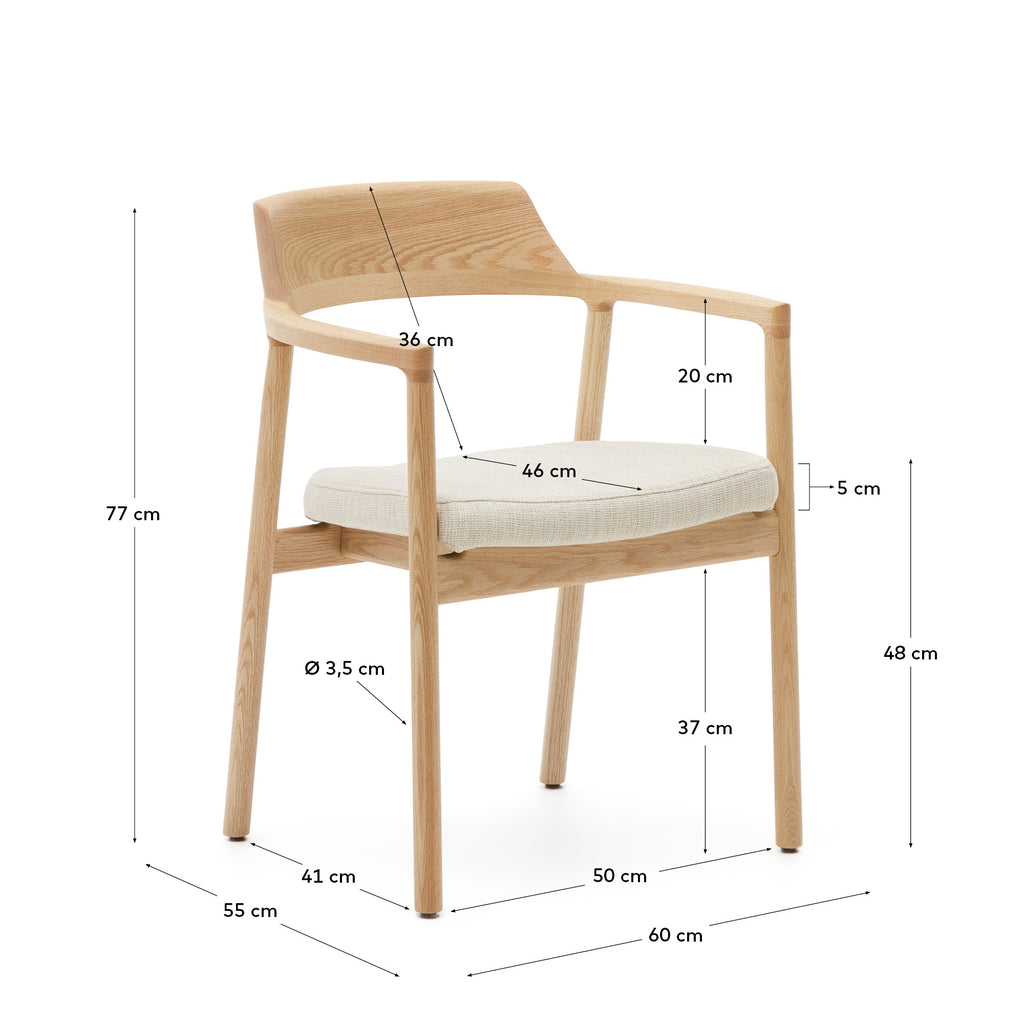 Silla desenfundable Alocs de madera maciza de roble con acabado natural FSC Mix Credit