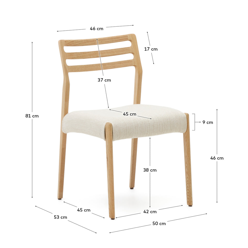 Silla desenfundable Cudia de madera maciza de roble con acabado natural FSC Mix Credit