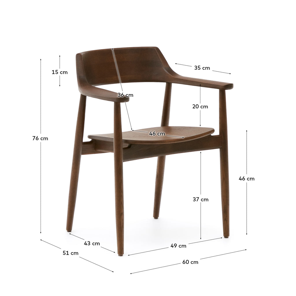Chaise Fondes en bois de chêne, finition noyer FSC Mix Credit