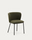 Silla Ciselia de borreguito verde y acero negro FSC Mix Credit