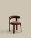 Chaise Granite en tissu chenille marron et bois de frêne finition noyer FSC 100%