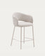 Taburete Maina chenilla gruesa beige y patas de acero acabado beige FSC Mix Credit 65 cm