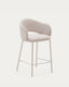 Taburete Maina de chenilla beige y patas de acero con acabado beige FSC Mix Credit 65 cm