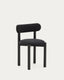 Silla Nebai de chenilla negra estructura madera maciza roble acabado negro FSC MIX Credit