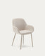 Silla Konna beige y patas de acero con acabado pintado beige