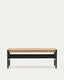 Banco Zaide de madera maciza de roble con acabado negro y asiento de cuerda 120cm FSC Mix Credit