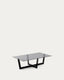 Mesa de centro Plam cristal negro y estructura de acero acabado negro 120 x 70 cm