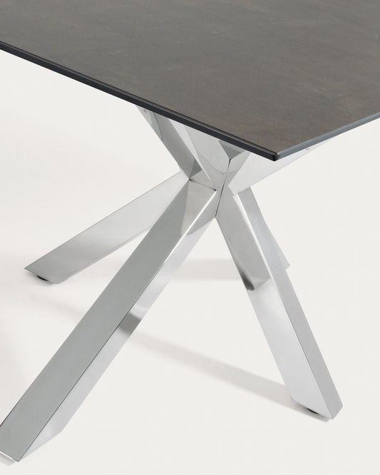 Mesa Argo de porcelánico y patas de acero 200 x 100 cm