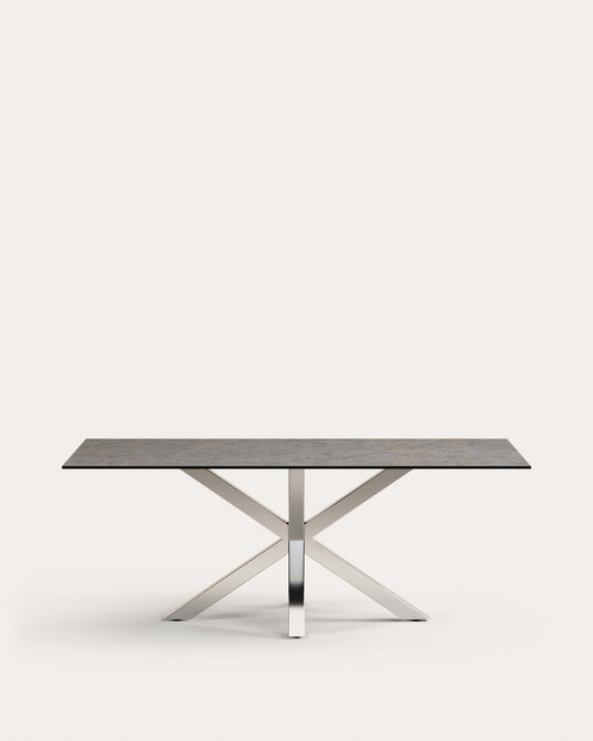Mesa Argo de porcelánico y patas de acero 200 x 100 cm