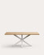 Mesa Argo de melamina con acabado natural y patas de acero con acabado blanco 200 x 100 cm