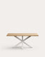 Mesa Argo de melamina con acabado natural y patas de acero con acabado blanco 180 x 100 cm