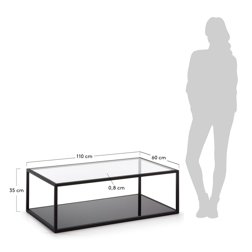 Taula de centre rectangular Blackhill 110 x 60 cm negre