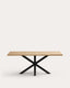 Mesa Argo de melamina con acabado natural y patas de acero con acabado negro 200 x 100 cm