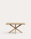 Table Argo en plaqué chêne blanchi et pieds en acier effet bois 160 x 90 cm