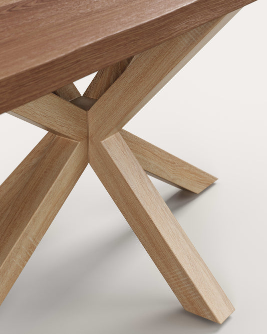 Mesa Argo de chapa de roble envejecido y patas de acero efecto madera 160 x 90 cm