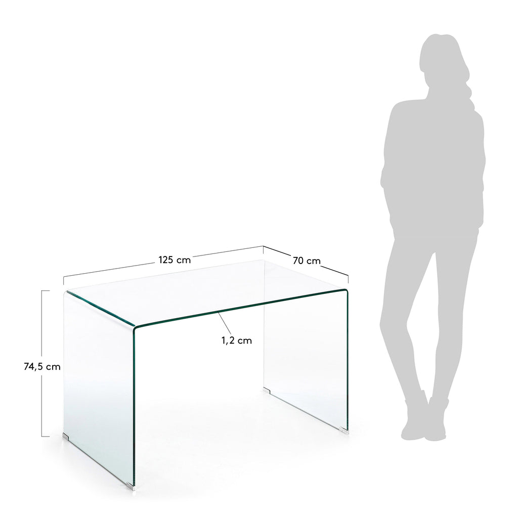 Taula Burano de cristall 125 x 70 cm