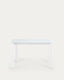 Taula extensible Axis de cristall blanc i potes d'acer acabat blanc 120 (180) cm