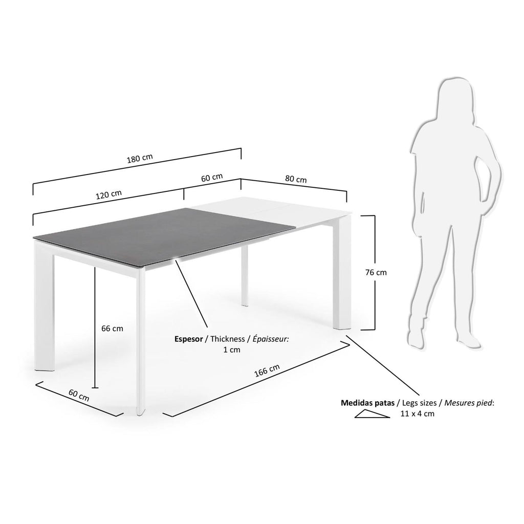 Mesa Axis 120 (180) cm patas blanco