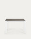 Taula extensible Axis porcellànic acabat Vulcà Cendra potes d'acer blanc 120 (180) cm