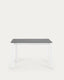 Mesa extensible Axis porcelánico acabado Vulcano Roca y patas acero blanco 120 (180) cm