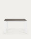 Taula extensible Axis porcellànic acabat Vulcano Cendra i potes acer blanc 140 (200) cm