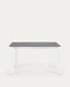 Mesa extensible Axis porcelánico acabado Vulcano Roca y patas acero blanco 140 (200) cm