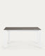 Taula extensible Axis porcellànic acabat Vulcà Cendra i potes d'acer blanc 160 (220) cm