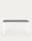 Mesa extensible Axis porcelánico acabado Vulcano Roca patas blanco 160 (220) cm