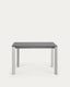 Mesa extensible Axis porcelánico acabado Vulcano Roca y patas de acero gris 120 (180) cm