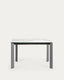 Taula extensible Axis porcellànic acabat Kalos Blanc potes gris fosc 120 (180) cm