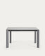 Taula extensible Axis de vidre gris i potes d'acer acabat gris fosc 140 (200) cm