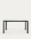 Taula extensible Axis porcellànic acabat Kalos Blanco potes antracita 160 (220) cm