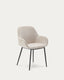 Silla Konna beige y patas de acero con acabado pintado negro
