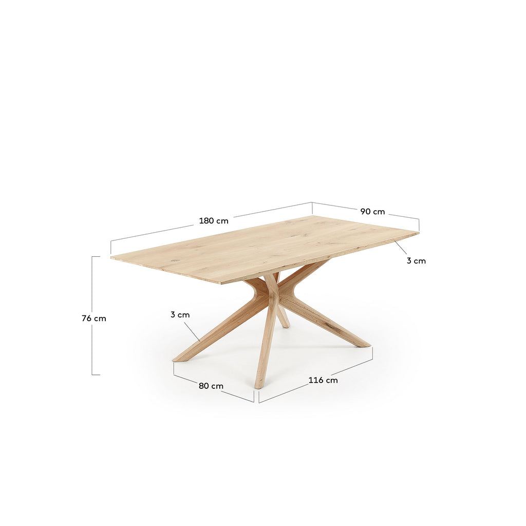 Mesa Armande chapa de roble con acabado blanqueado 180 x 90 cm
