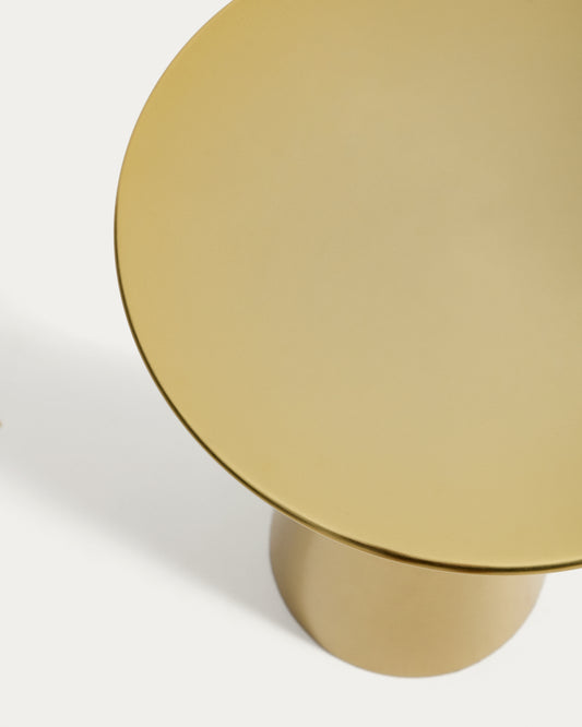 Mesa auxiliar Rhet de metal con acabado dorado Ø 39 cm