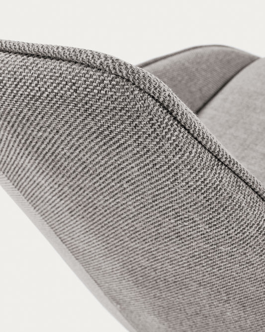 Cadira giratòria Jenna grisa clar i potes d'acer amb acabat negre FSC 100%