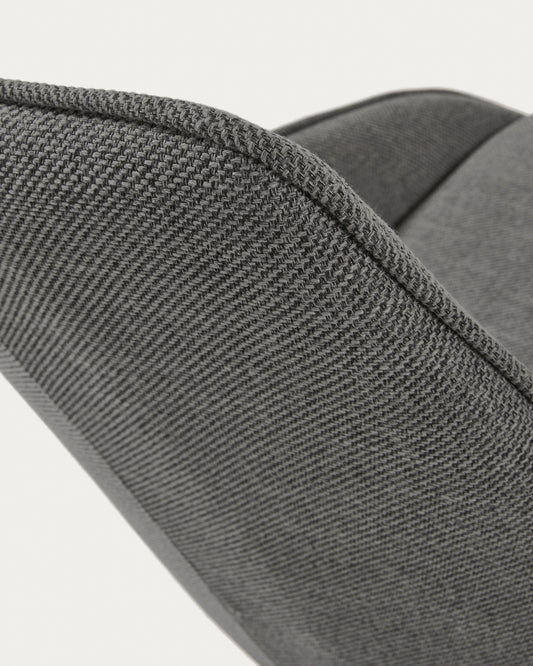 Cadira giratòria Jenna grisa fosc i potes d'acer amb acabat negre FSC 100%