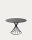 Mesa redonda Niut de cristal y patas de acero acabado negro Ø 120 cm