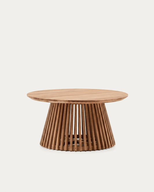 Mesa de centro Jeanette de madera maciza de teca Ø 80 cm