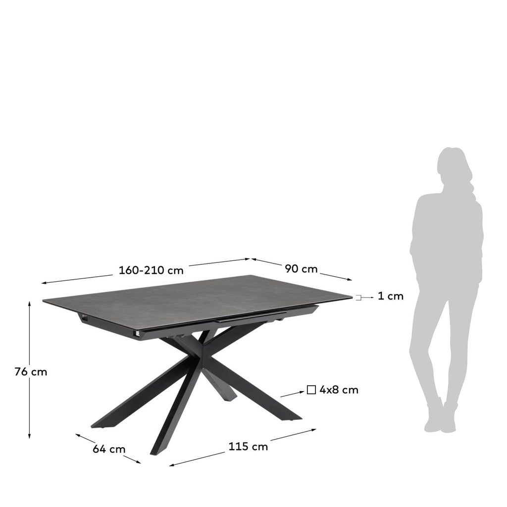 Taula extensible Atminda 160 (210) x 90 cm porcelànic
