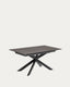 Mesa extensible Atminda porcelánico patas acero acabado negro 160 (210) x 90 cm