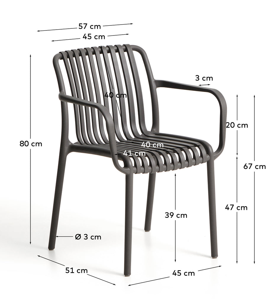 Cadira apilable d’exterior Isabellini grafit