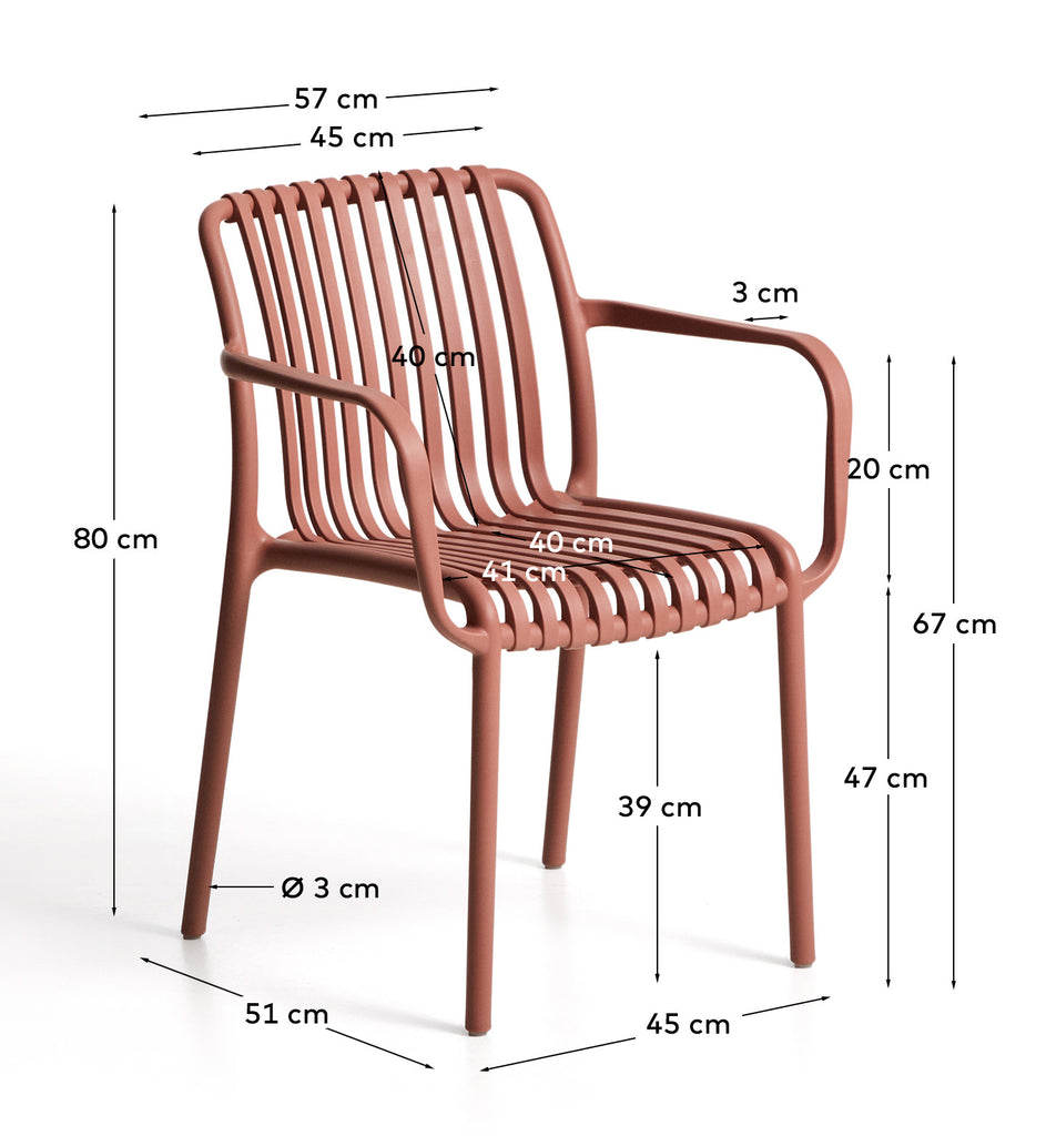 Cadira apilable d’exterior Isabellini terracota