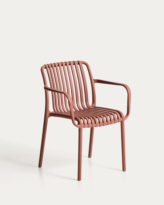 Silla apilable de exterior Isabellini terracota