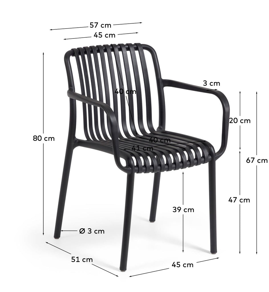 Silla apilable de exterior Isabellini negro