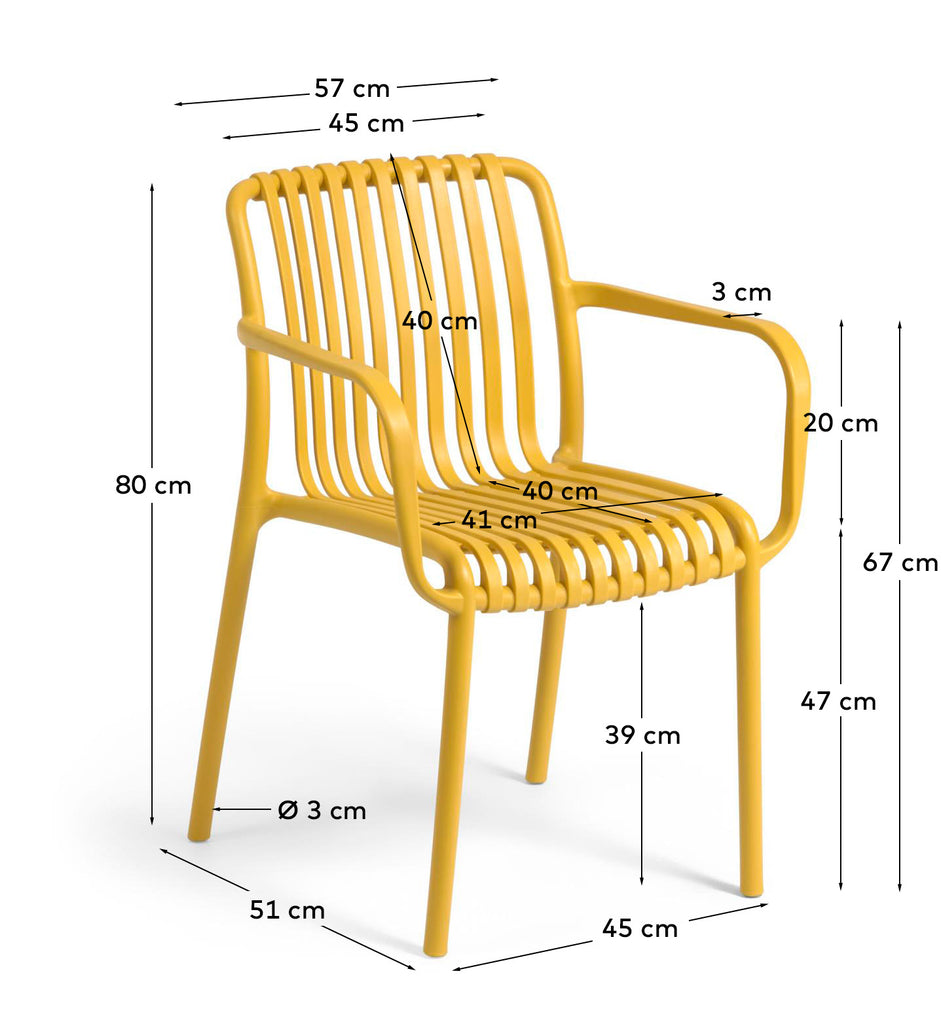 Silla apilable de exterior Isabellini amarillo