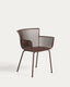 Chaise d’extérieur Surpika avec pieds en acier marron