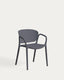 Chaise empilable d’extérieur Ania gris foncé